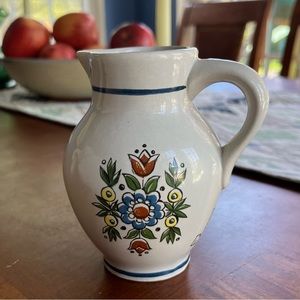 Vintage Ulmer Keramik German creamer vase hand painted floral